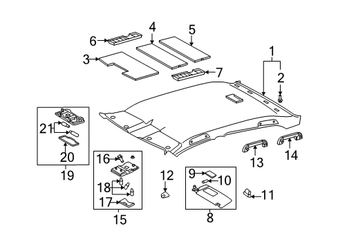 2005 Toyota Avalon Interior Trim - Roof Diagram