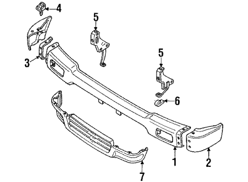 1990 Toyota 4Runner Front Bumper Diagram
