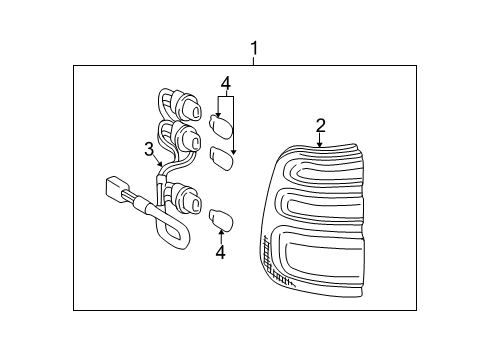 2004 Toyota Land Cruiser Socket & Wire, Rear Diagram for 81555-60680