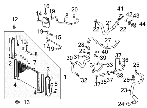 2001 Toyota Celica Water Outlet Hose Clamp Diagram for 90467-15022