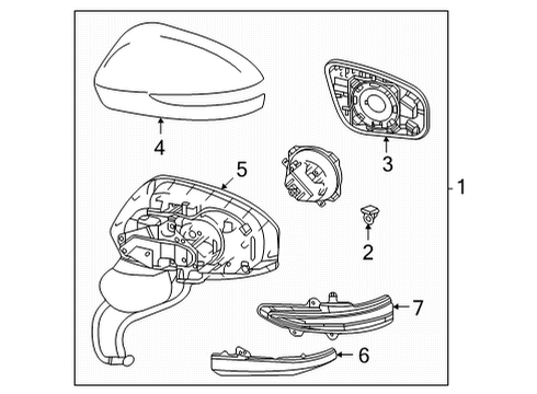 2018 Toyota Mirai Outside Mirrors Diagram