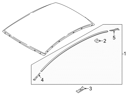 2016 Scion iA Exterior Trim - Roof Diagram