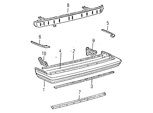 1985 Toyota Cressida Bumper Cover, Rear Driver Side Diagram for 52159-22921