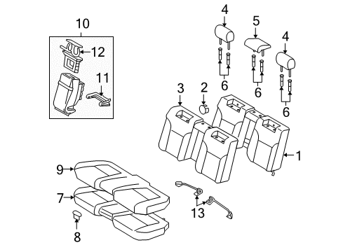 Cover, Rear Seat Back Diagram for 72996-50100-C1