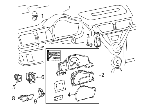 2013 Scion iQ Cluster Assembly Diagram for 83800-74340-KP