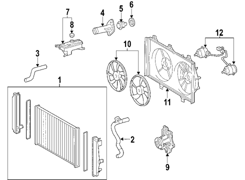 2006 Toyota RAV4 Cooling System, Radiator, Water Pump, Cooling Fan Diagram 2 - Thumbnail