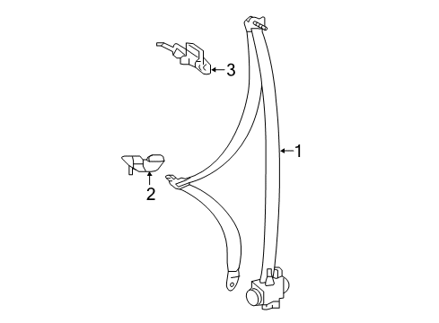 2022 Toyota Tacoma Rear Seat Belts Diagram 1 - Thumbnail