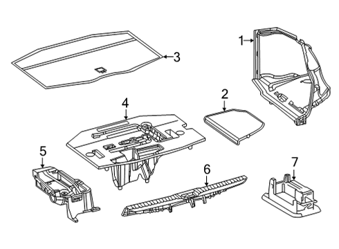 2021 Toyota Mirai Rear Panel Trim Diagram for 58387-62030-C0