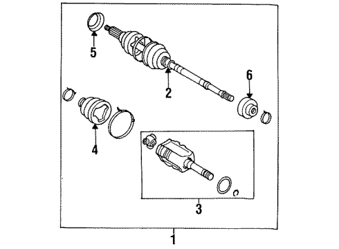 1995 Toyota Celica Shaft & Joint Assembly, Driver Side Diagram for 43470-29147