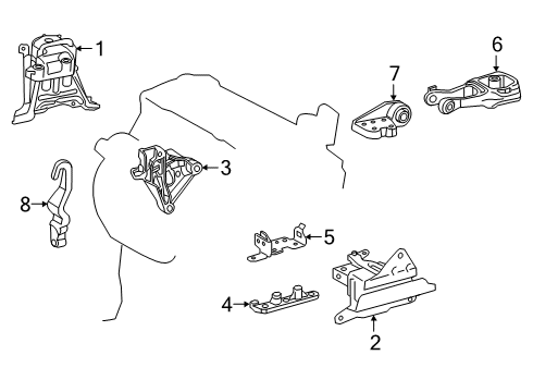2022 Toyota Corolla Engine & Trans Mounting Diagram 3 - Thumbnail