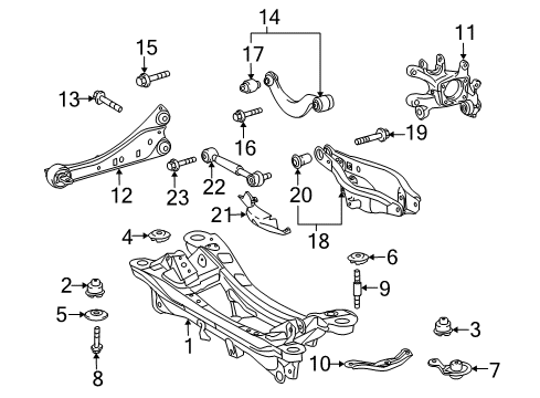 Stopper, Rear Suspension Member, Rear Upper Diagram for 52277-75010