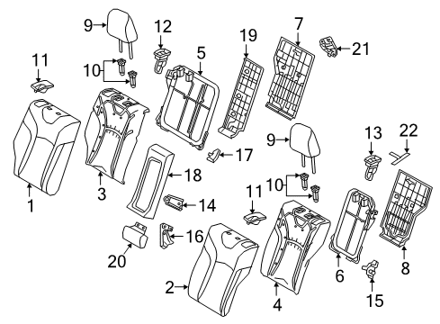 2018 Toyota Prius Prime Armrest, Rear Diagram for 72810-47031-C0