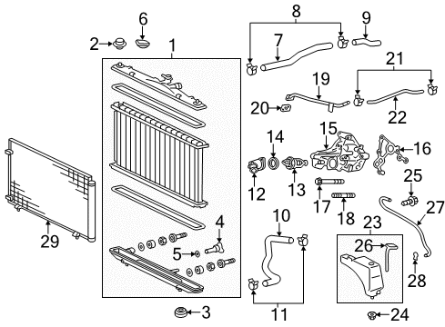 2012 Toyota Sienna Radiator & Components Diagram 1 - Thumbnail