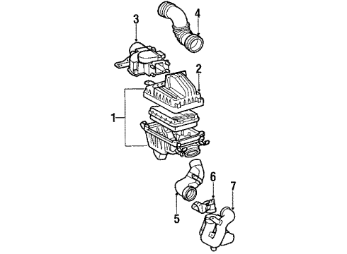 1987 Toyota Corolla Air Mass Sensor Diagram for 22250-02010
