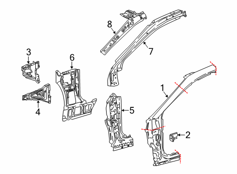 2024 Toyota Camry Hinge Pillar Diagram 2 - Thumbnail