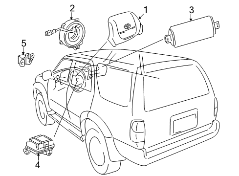 1996 Toyota 4Runner Air Bag Components Diagram