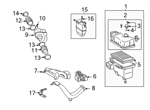 2002 Toyota Camry Resonator Sub-Assembly, Intake Air, Lower Diagram for 17805-0A051