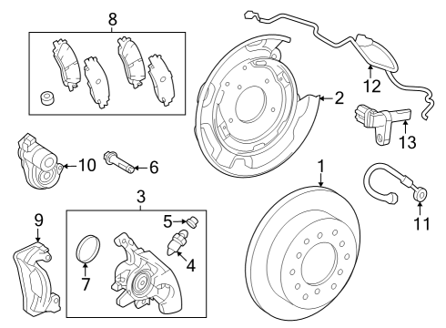 2024 Toyota Sequoia Rear Brakes Diagram