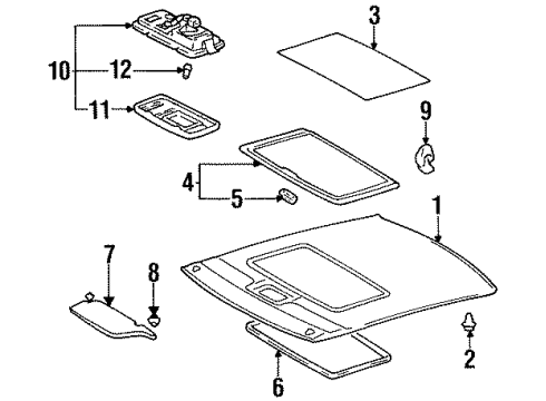 1998 Toyota Celica Interior Trim - Roof Diagram