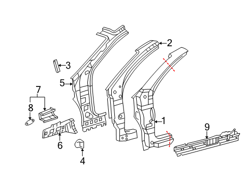 2020 Toyota Sienna Hinge Pillar Diagram