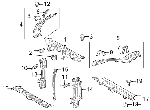 2023 Toyota Prius AWD-e Radiator Support Diagram