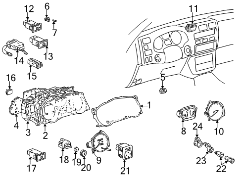 2000 Toyota RAV4 A/C & Heater Control Units Diagram