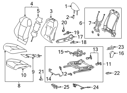 2020 Toyota Corolla Passenger Seat Components Diagram 1 - Thumbnail