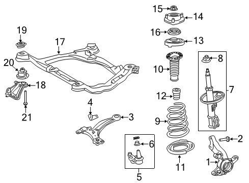 2014 Toyota Sienna Engine Cradle, Front Diagram for 51100-08053