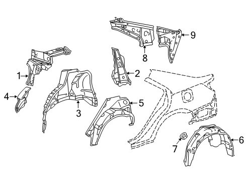 2016 Toyota Camry Inner Structure - Quarter Panel Diagram