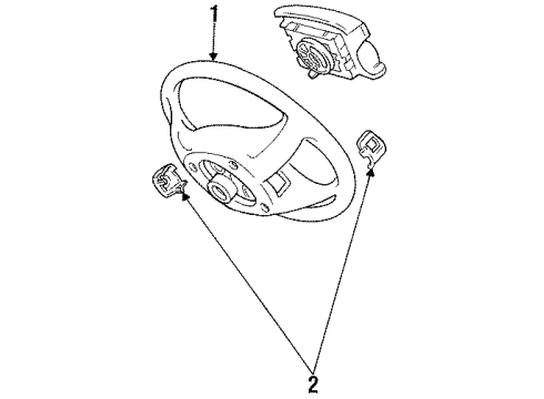 1993 Toyota Camry Steering Column, Steering Wheel & Trim Diagram 2 - Thumbnail