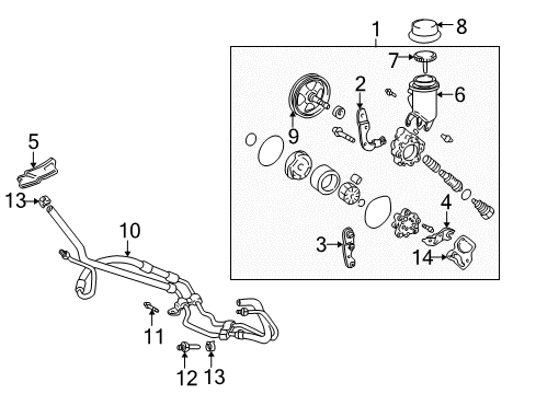 2004 Toyota Echo Power Steering Pump Diagram for 44310-52020