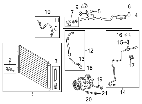 2021 Toyota RAV4 A/C Condenser, Compressor & Lines Diagram