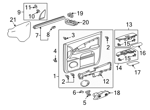 Clip(For Instrument Lower Cover) Diagram for 90467-A0016-E1