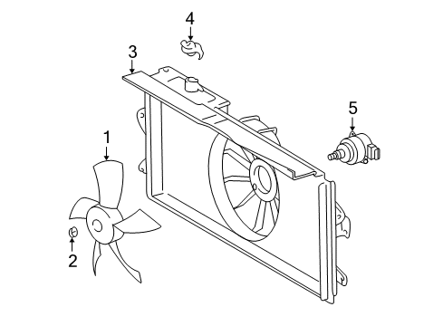 2004 Toyota Matrix Cooling System, Radiator, Water Pump, Cooling Fan Diagram