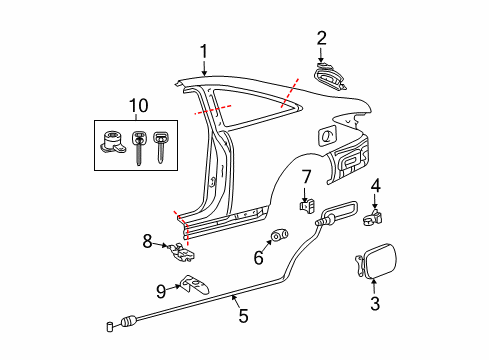 2008 Toyota Solara Quarter Panel & Components Diagram 2 - Thumbnail
