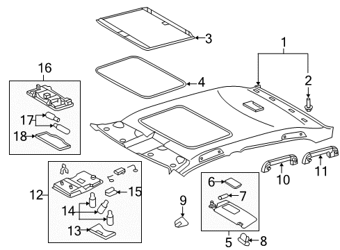 2006 Toyota Avalon Map Lamp Assembly Diagram for 63650-07120-A0