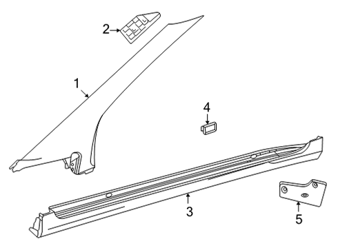 2018 Toyota Mirai Exterior Trim - Pillars Diagram