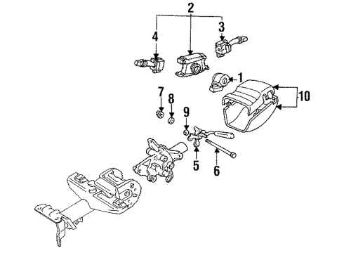 1998 Toyota Celica Steering Column & Shroud, Switches & Levers Diagram 2 - Thumbnail