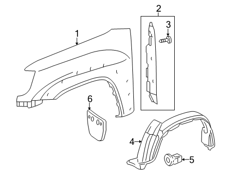 2014 Toyota Tacoma Fender & Components Diagram