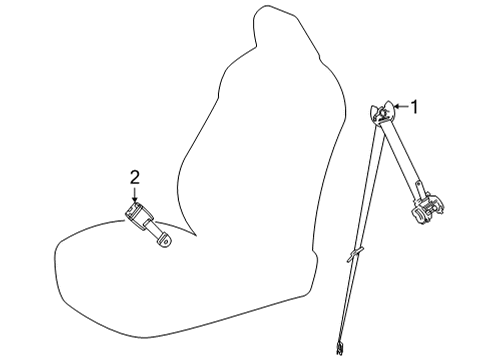 2022 Toyota Sienna Second Row Seat Belts Diagram 1 - Thumbnail