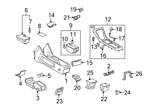 2007 Toyota Highlander Box, Lower Diagram for 58912-48050-A0