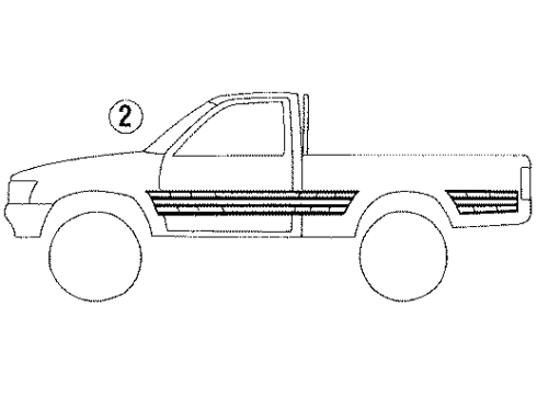 1990 Toyota Pickup Stripe Tape Diagram 2 - Thumbnail