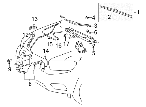2012 Toyota Highlander Wiper & Washer Components Diagram 5 - Thumbnail