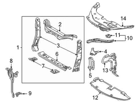 2018 Toyota Mirai Radiator Support Diagram