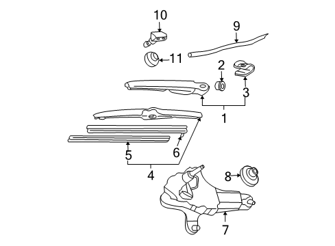 2010 Toyota RAV4 Back Door - Wiper & Washer Components Diagram
