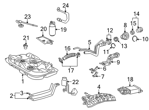 2002 Toyota Corolla Air Filter Diagram for 17801-02030