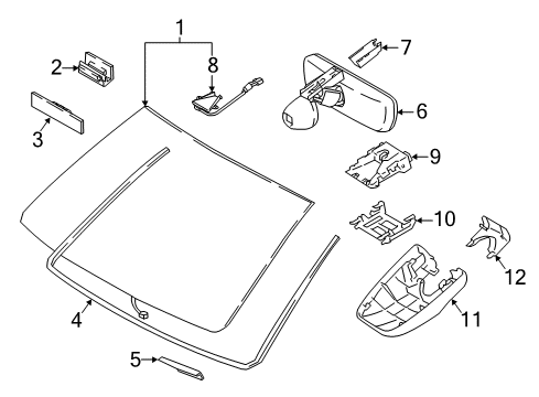 2017 Toyota Land Cruiser Windshield Glass Diagram