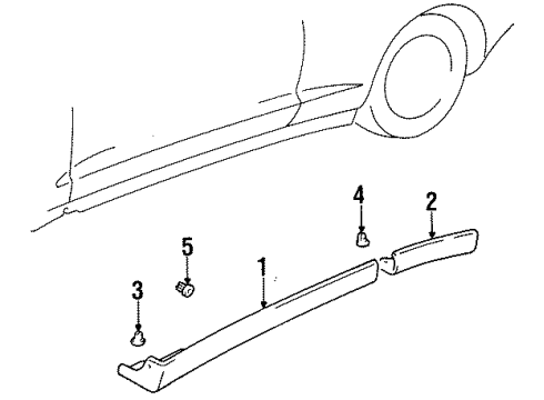 1998 Toyota Celica Exterior Trim - Pillars, Rocker & Floor Diagram