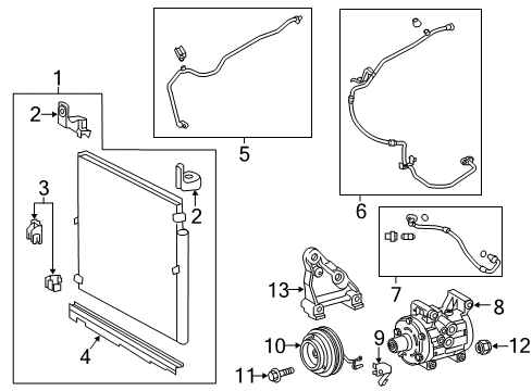 2017 Toyota Tacoma A/C Condenser, Compressor & Lines Diagram 2 - Thumbnail
