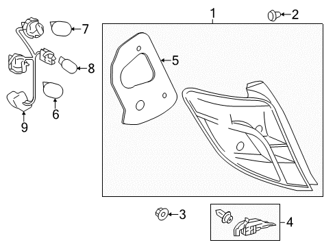 2013 Toyota Yaris Tail Lamps Diagram